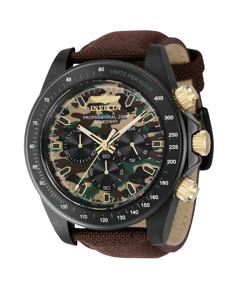 Invicta Men's 43678 Speedway Quartz Chronograph Green, Camouflage Dial Watch