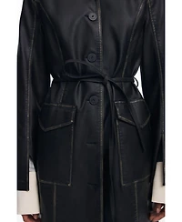 Desigual Women's Long faux leather jacket