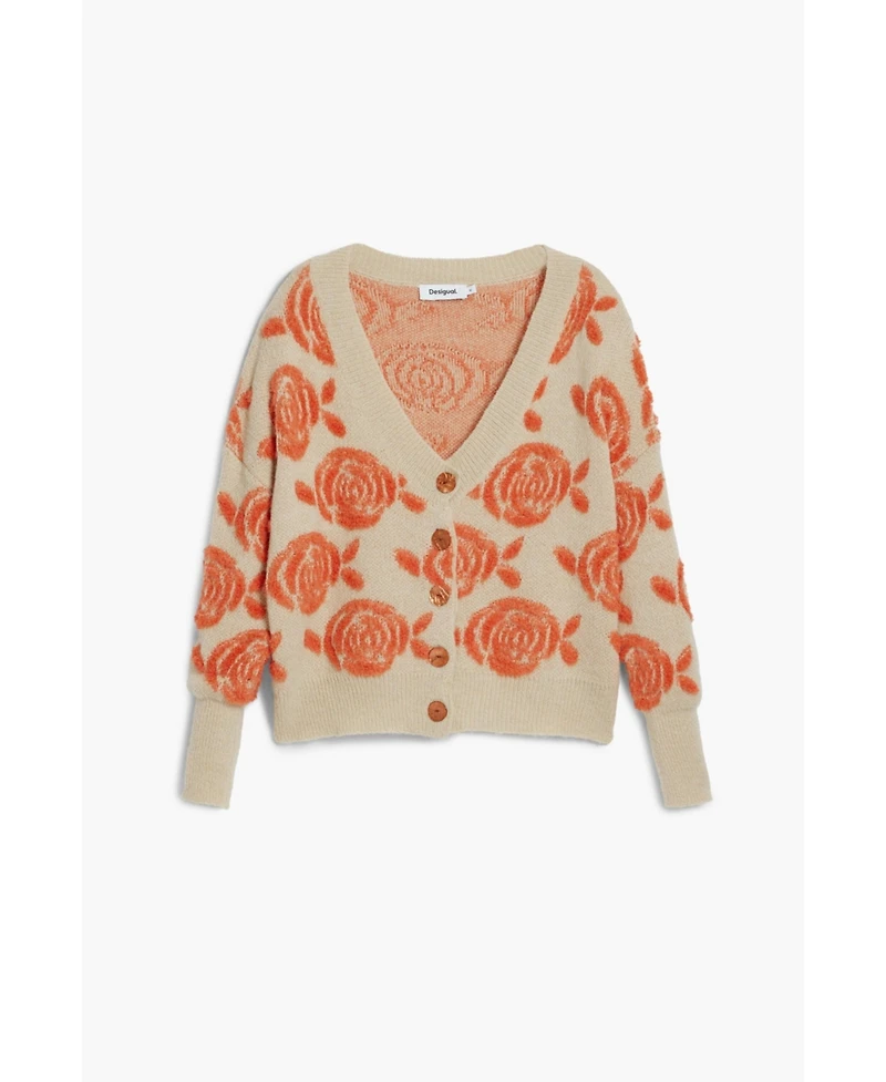 Desigual Women's Pink button sweater