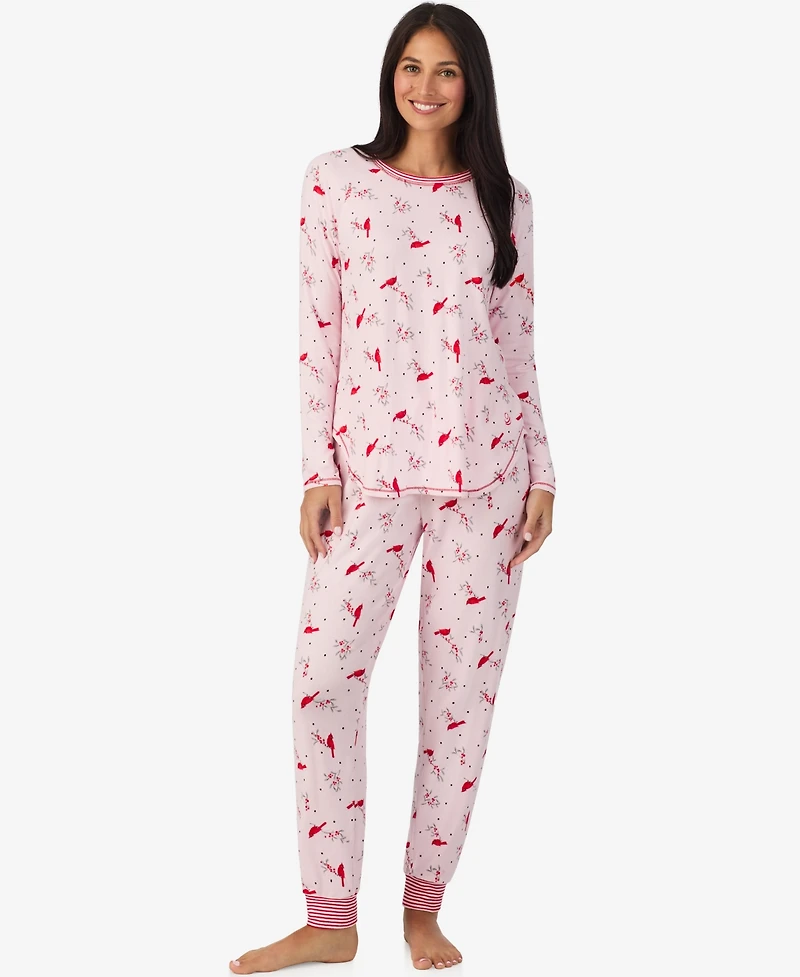 Cuddl Duds Women's 2-Piece Brushed Sweater Knit Long Sleeve Jogger Pajama Set