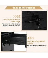 Costway File Cabinet with Lock 4 Drawers Fits Files A4/Letter Adjustable Shelf