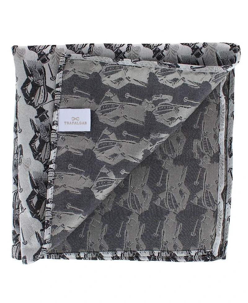 Trafalgar Men's Ambrose Dapper Night 12x12 Silk Pocket Square