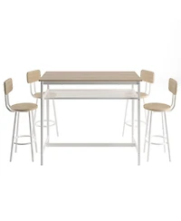 Casainc 5 Piece Counter Height Table Set with Bar Table and 4 Chairs