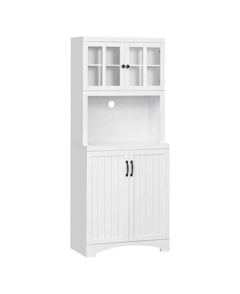 Slickblue Stylish Kitchen Storage Cabinet with Doors and Adjustable Shelves for Pantry Organization