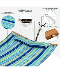 Gymax Patio Hammock Foldable Portable Swing Chair Bed Detachable Pillow