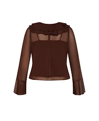 City Chic Plus Luscious Sheer Ruffles Top