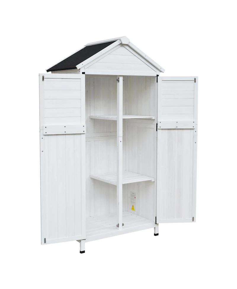 Streamdale Furniture 67" Fir Wood Storage Shed with Double Doors