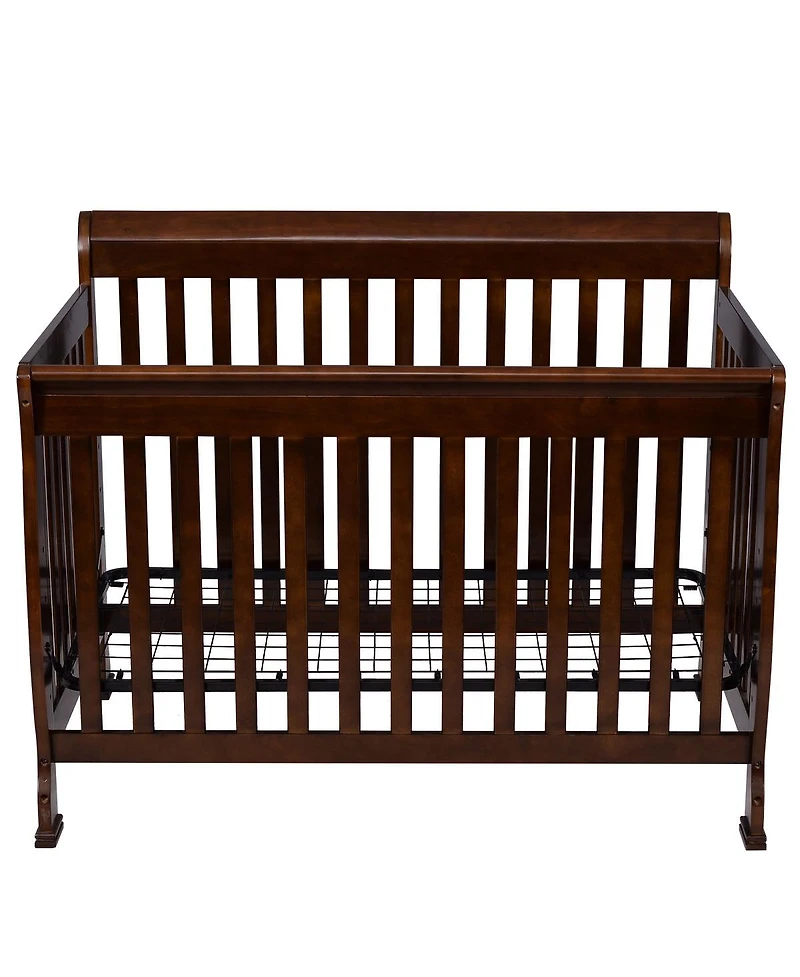 Costway Toddler Coffee Pine Wood Bed Crib Nursery