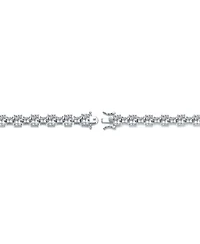 Genevive Sterling Silver White Gold Plated with Clear Cubic Zirconia Statement Bracelet
