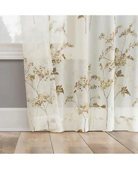 No. 918 Maeve Botanical Print Sheer Rod Pocket Curtain Panel