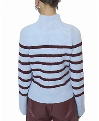 Central Park West Women's Marley Striped Funnel Neck