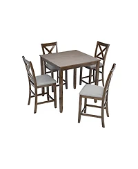 Casainc 5 Piece Square Counter Height Dining Table Set with Chairs for Small Space