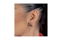 Lucy Quartermaine Waterfall 3 hoop stud with drips