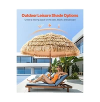 Slickblue Outdoor Tiki Thatched Umbrella for Patio, Pool, and Garden Shade