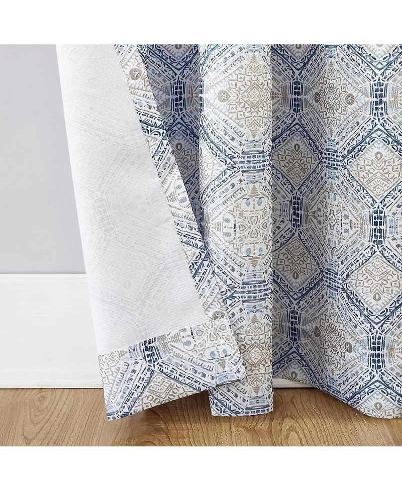 No. 918 Lotan Global Inspired Medallion Semi-Sheer Grommet Curtain Panel