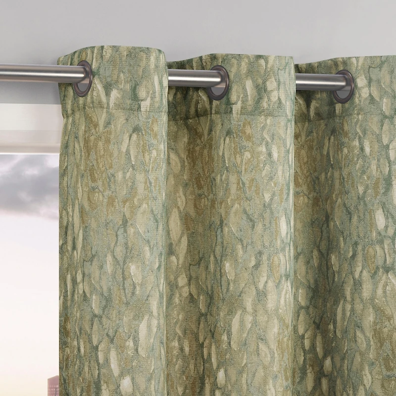 No. 918 Halle Abstract Geometric Semi-Sheer Grommet Curtain Panel