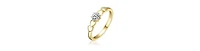 Rachel Glauber 14K Gold Plated with Clear Cubic Zirconia Heart Design Solitaire Ring