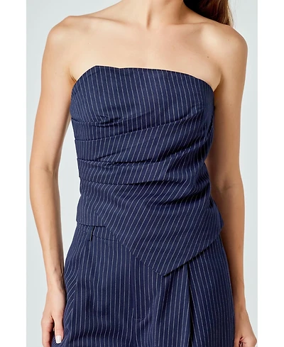 endless rose Women's Stripe Draped Corset Top