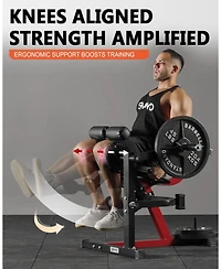 Mikolo Leg Extension and Curl Machine, Lower Body Special Leg Machine, Adjustable Leg Exercise Bench with Plate Loaded, Leg Rotary Extension for Thigh