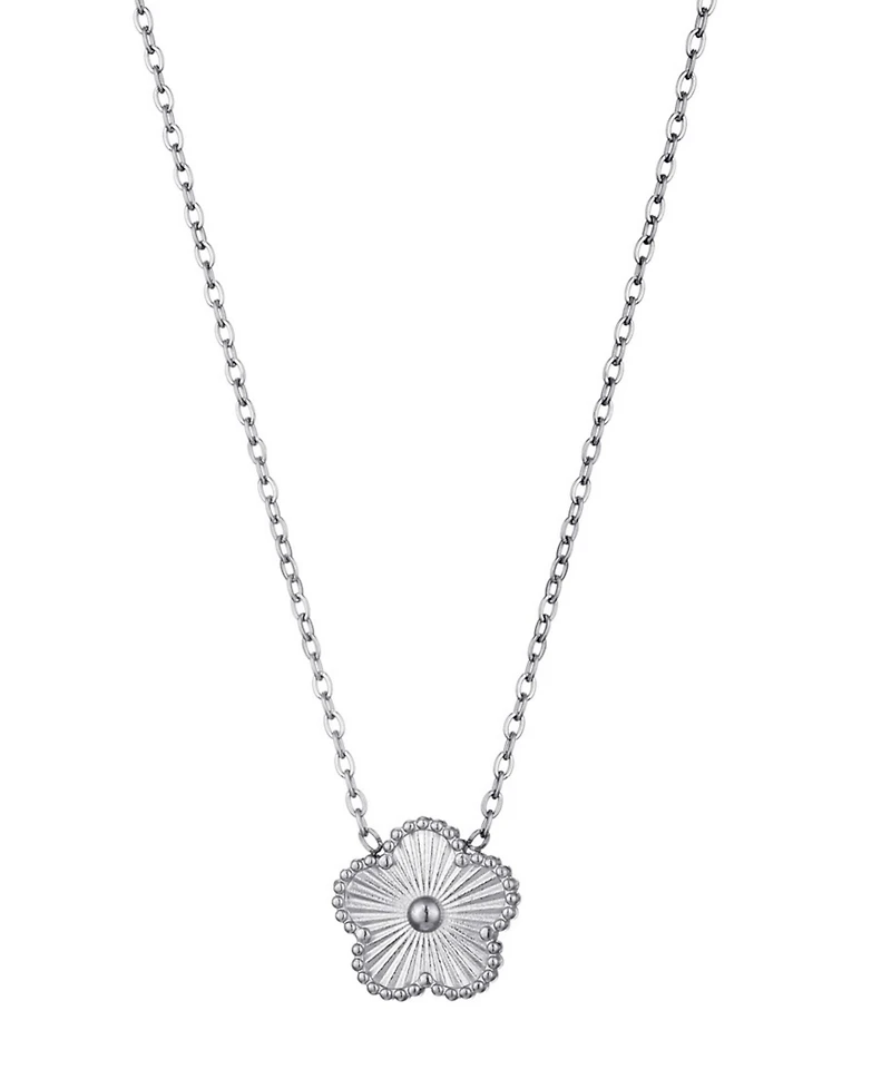 Adornia Tarnish Resistant Silver Five-Leaf Clover Pendant Necklace