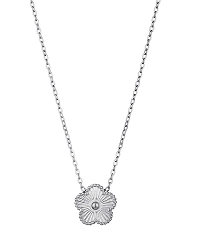 Adornia Tarnish Resistant Silver Five-Leaf Clover Pendant Necklace
