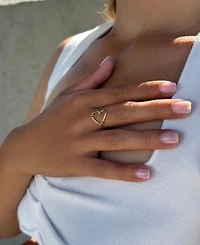 Adornia Gold Hammered Open Heart Ring