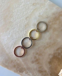 Adornia Mixed Metal Cubic Zirconia Connected 4-Piece Stack Ring