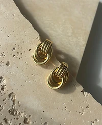 Adornia Gold Doorknocker Stud Earrings