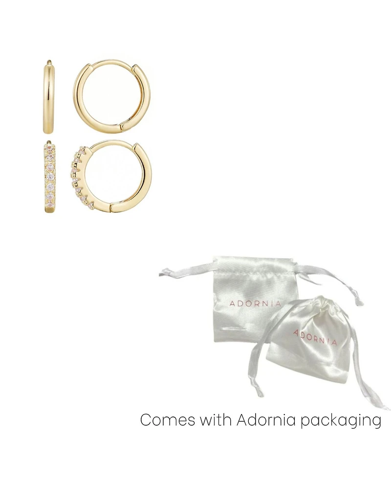 Adornia Gold Cubic Zirconia Earring Set