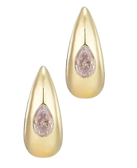 Adornia Gold Crystal Stone Pear Teardrop Stud Earrings