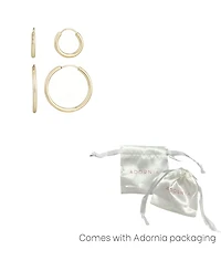 Adornia Gold Endless Hoop Earrings Set