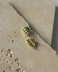 Adornia Gold Fluted Wrap Around Huggie Earrings