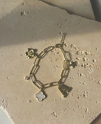 Adornia Gold Initial Chunky Charm Bracelet