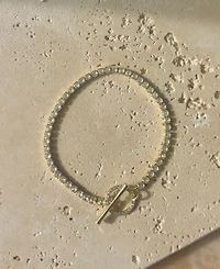 Adornia Gold Crystal Toggle Tennis Bracelet