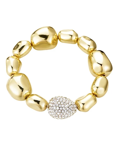 Adornia Gold Plated Stretch Pebbled Bracelet