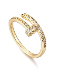 Adornia Gold Cubic Zirconia Nail Ring