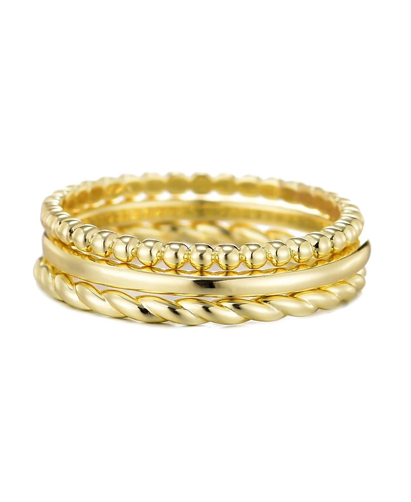 Adornia Gold Plated Thin Stacking Band Set