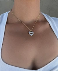 Adornia Gold Cubic Zirconia Heart Necklace