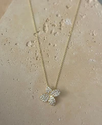 Adornia Gold Cubic Zirconia Oversized Flower Necklace