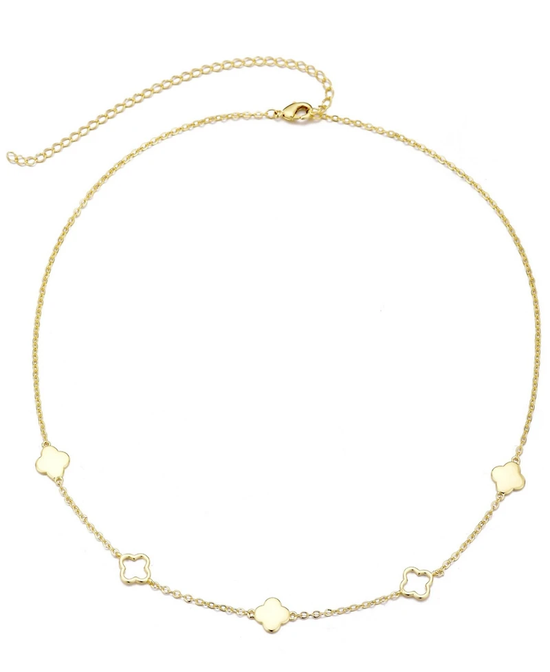Adornia Gold Clover Station Necklace