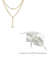 Adornia Gold Toggle and Paperclip Set of Two Necklaces