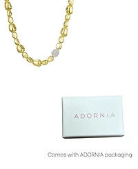 Adornia Gold Crystal Pebbled Gold Necklace with Centerpiece