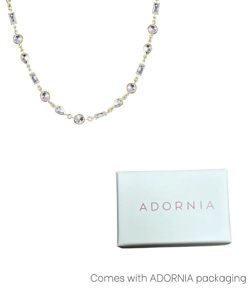 Adornia Gold Crystal Mixed Shape Necklace