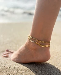 Adornia Gold Adjustable Fishtail Chain Anklet