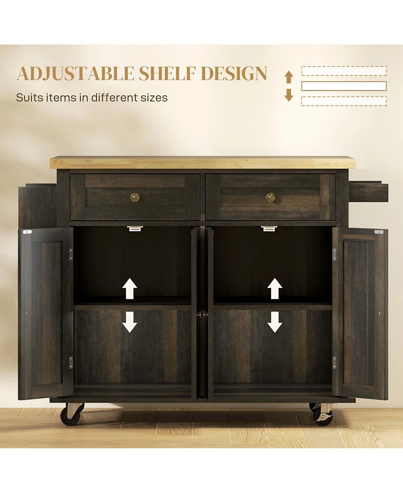 Slickblue Stylish Kitchen Storage Cabinet with Multiple Shelves for Kitchen and Dining Room