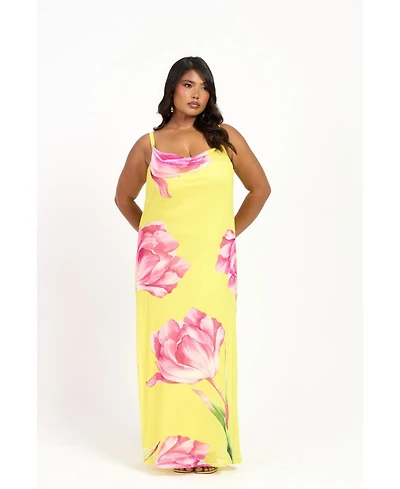 Fashion-szn Curve Statement Floral Strappy Maxi Dress