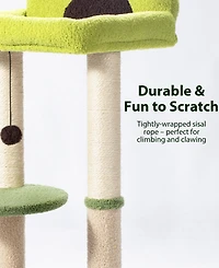 33-Inch 3-Tier Cat Tree – Stable, Scratch-Friendly & Fun Play Tower