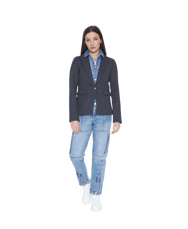 Blue Revival Women's Helen Removable Denim Insert Knit Blazer