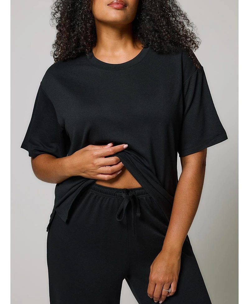 Lovall Women's Soft Touch Wide Leg Lounge Set
