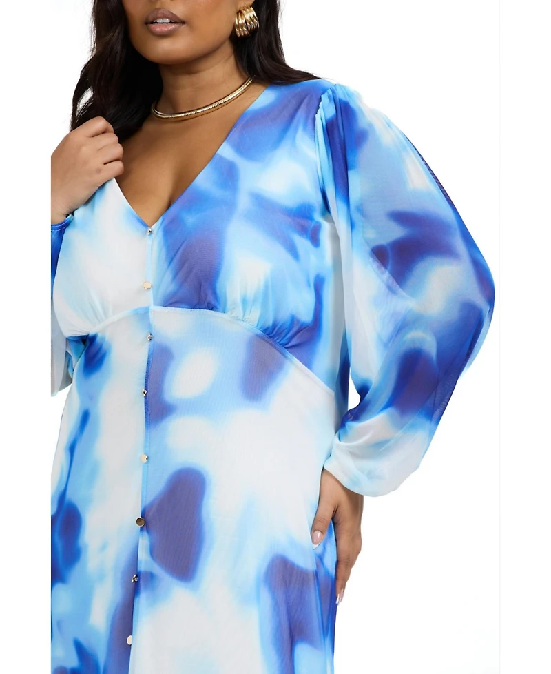 Fashion-szn Curve Plus Mix Print Maxi Dress